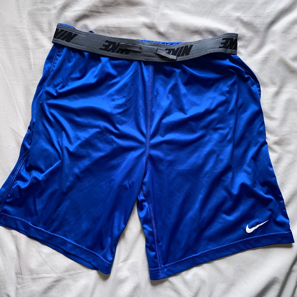 Blue Nike drifit athletic shorts